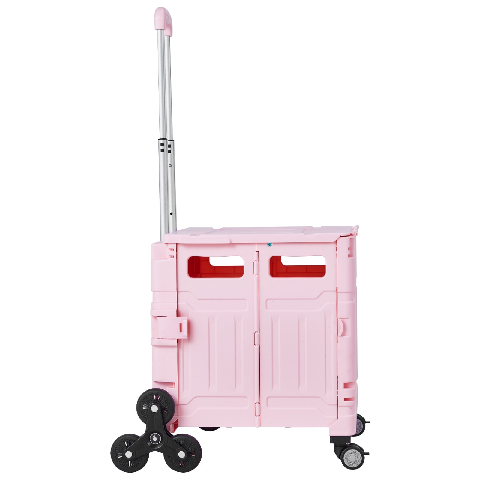 Foldable Trolley With Stair Climbing Wheels And 65l Storage Crate_voghion.com